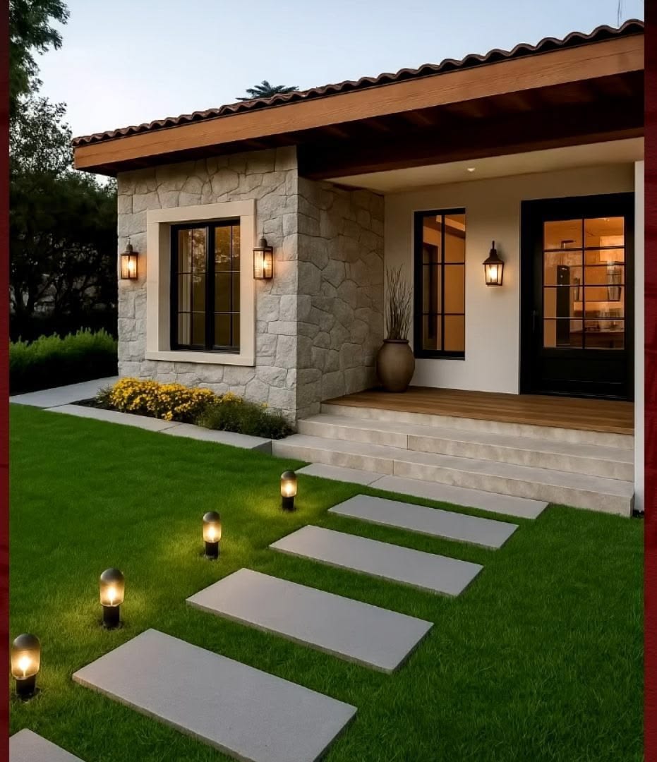 Frente residencial premium con césped impecable